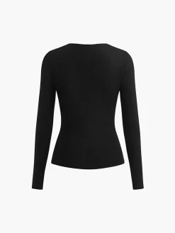 Best Asymmetrical Collar Knit Top Sweater Tops|Sweaters & Cardigans