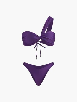 Outlet Asymmetrical Drawstring Bikini Set Swimwear|Tops