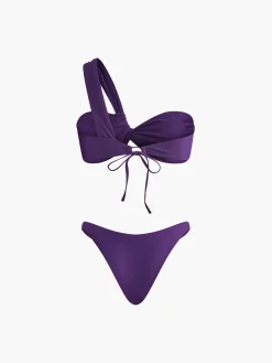 Outlet Asymmetrical Drawstring Bikini Set Swimwear|Tops