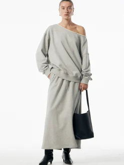 Outlet Asymmetrical Drawstring Pockets Skirt Set Skirt Sets|Long Sleeve Sets