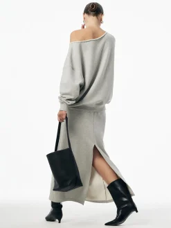 Outlet Asymmetrical Drawstring Pockets Skirt Set Skirt Sets|Long Sleeve Sets