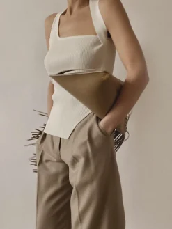 Outlet Asymmetrical Halter Rib Vest Sweater Vests|Sweaters & Cardigans