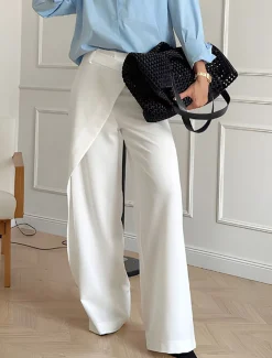 Outlet Asymmetrical High Waist Wide-Leg Pants Pants|Bottoms