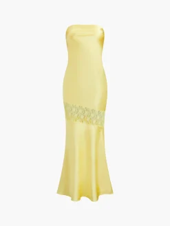 New Asymmetrical Lace Strapless Tube Midi Dress Cocktail & Party Dresses|Summer Dresses