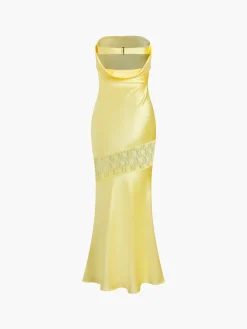 New Asymmetrical Lace Strapless Tube Midi Dress Cocktail & Party Dresses|Summer Dresses