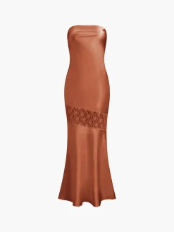 New Asymmetrical Lace Strapless Tube Midi Dress Cocktail & Party Dresses|Summer Dresses