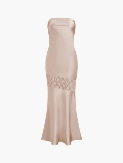 New Asymmetrical Lace Strapless Tube Midi Dress Cocktail & Party Dresses|Summer Dresses