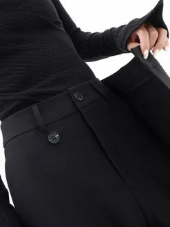 Hot Asymmetrical Layer Button Wide Leg Dress Pants Wide Leg|Pants