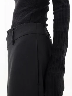 Hot Asymmetrical Layer Button Wide Leg Dress Pants Wide Leg|Pants