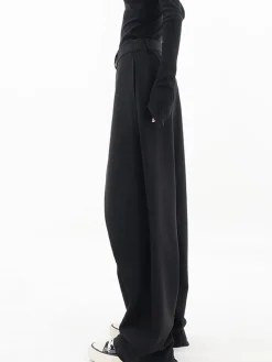Hot Asymmetrical Layer Button Wide Leg Dress Pants Wide Leg|Pants