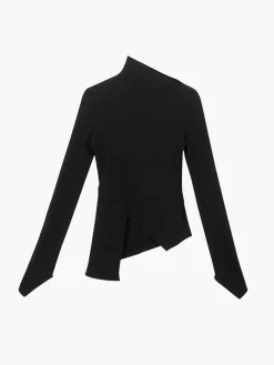 New Asymmetrical Long Sleeve Slim Top T-shirts|Tops