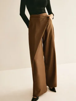 Outlet Asymmetrical Mid-Waist Straight Pants Pants|Bottoms