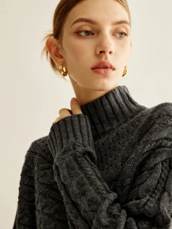 Online Asymmetrical Mock-Neck Sweater Sweater Tops|Sweaters & Cardigans