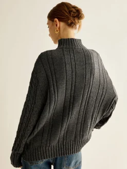 Online Asymmetrical Mock-Neck Sweater Sweater Tops|Sweaters & Cardigans