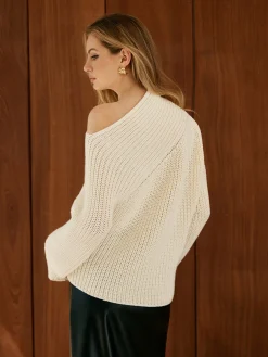 Clearance Asymmetrical Neck Shift Sweater Sweater Tops|Sweaters & Cardigans