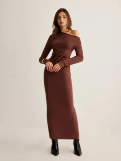 Outlet Asymmetrical Neck Slim Jersey Skirt Set Skirt Sets|Long Sleeve Sets