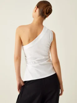 New Asymmetrical Neck Split Tank Top Tank Tops & Camis|Tops