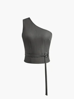 Outlet Asymmetrical Neck Tank Top Tank Tops & Camis|Tops