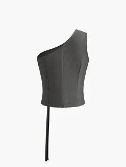 Outlet Asymmetrical Neck Tank Top Tank Tops & Camis|Tops