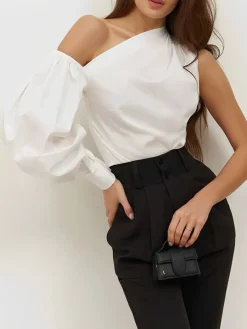 Online Asymmetrical Off Shoulder Blouse Blouses & Shirts|Tops