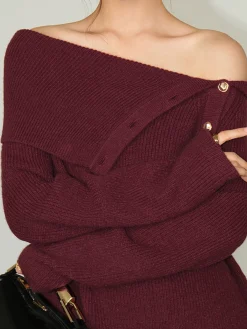 Hot Asymmetrical Off-Shoulder Sweater Sweater Tops|Sweaters & Cardigans