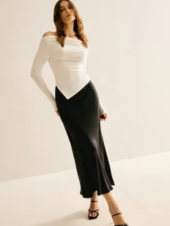 Discount Asymmetrical Off-Shoulder Long Sleeve T-Shirt T-shirts|Tops