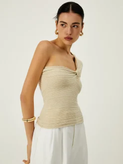 Discount Asymmetrical One Shoulder Knotted Knit Top Sweater Tops|Sweaters & Cardigans