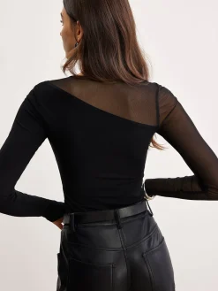 Sale Asymmetrical Panel Jersey Top T-shirts|Tops