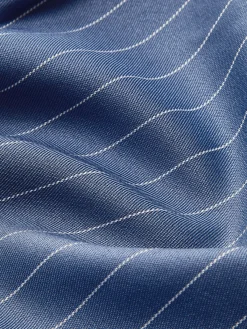 New Asymmetrical Pinstripe Pleated Lapel Dress Casual Dresses|Work Dresses