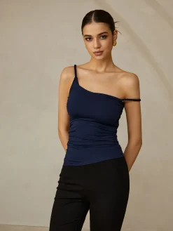 Online Asymmetrical Plain Cami Top Tank Tops & Camis|Tops
