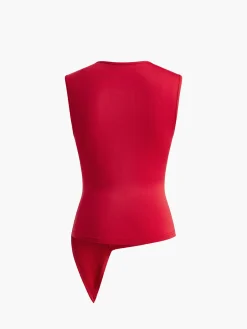 Discount Asymmetrical Pleated Jersey Tank Top Tank Tops & Camis|Tops