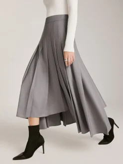 Hot Asymmetrical Pleated Pockets Skirt Skirts|Bottoms