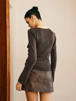 Outlet Asymmetrical Pleated Slim Sweater Sweater Tops|Sweaters & Cardigans