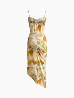 Clearance Asymmetrical Pleated Split Cami Dress Cocktail & Party Dresses|Summer Dresses