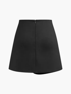 Sale Asymmetrical Pleated Zipper Skirt Skirts|Matching Sets