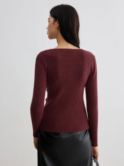 Hot Asymmetrical Ribbed Slim Sweater Sweater Tops|Sweaters & Cardigans