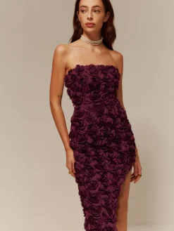 Discount Asymmetrical Rosette Slim Tube Dress Casual Dresses|Cocktail & Party Dresses