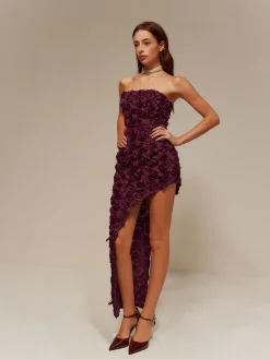 Discount Asymmetrical Rosette Slim Tube Dress Casual Dresses|Cocktail & Party Dresses