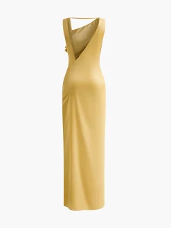 Best Asymmetrical Ruffle Backless Long Dress Cocktail & Party Dresses|Vacation Dresses
