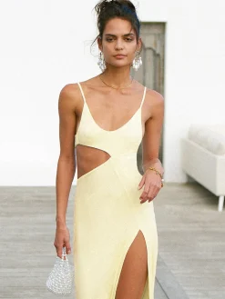 Sale Asymmetrical Split Thigh Cutout Long Dress Vacation Dresses|Summer Dresses