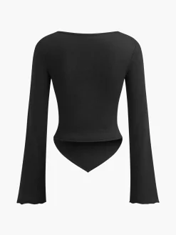 Sale Asymmetrical Sweetheart Knotted Jersey Top T-shirts|Tops