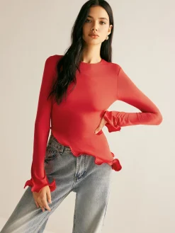 Asymmetrical Wave Trim Blouse Blouses & Shirts|Tops