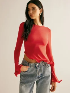 Asymmetrical Wave Trim Blouse Blouses & Shirts|Tops