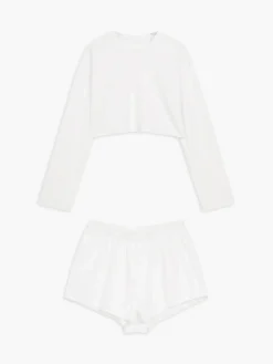 Outlet Athleisure Long Sleeve Three Piece Shorts Set Shorts Sets|Long Sleeve Sets