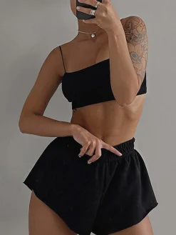 Outlet Athleisure Long Sleeve Three Piece Shorts Set Shorts Sets|Long Sleeve Sets