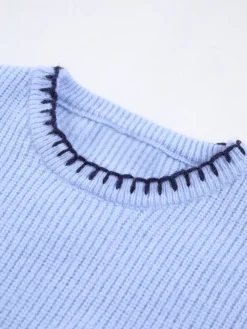 New Baby Blue Pullover Sweater Sweater Tops|Sweaters & Cardigans