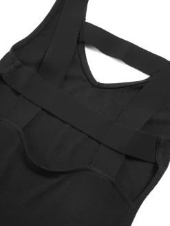 Online Back Cutout Knit Midi Dress Black Dresses|Sweater Dresses
