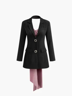 Discount Backless Botton Bow Short Dress Dresses