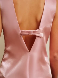 New Backless Bow-Decor Tank Short Dress Dresses