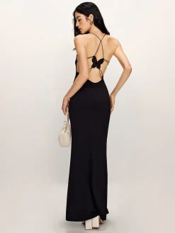 Backless Cami Fishtail Jersey Dress Black Dresses|Casual Dresses